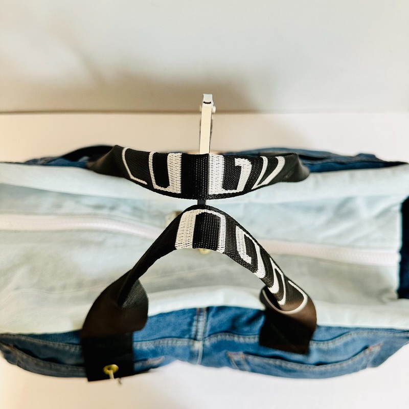 ACME STUDIOS CONVERTIBLE PATCHWORK DENIM DUFFLE TRAVEL BAG gallery
