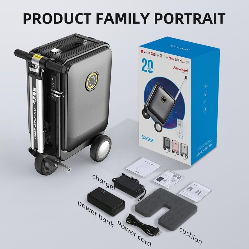 Smart Rideable Suitcase Electric Luggage Scooter For Travel (black) | USED gallery