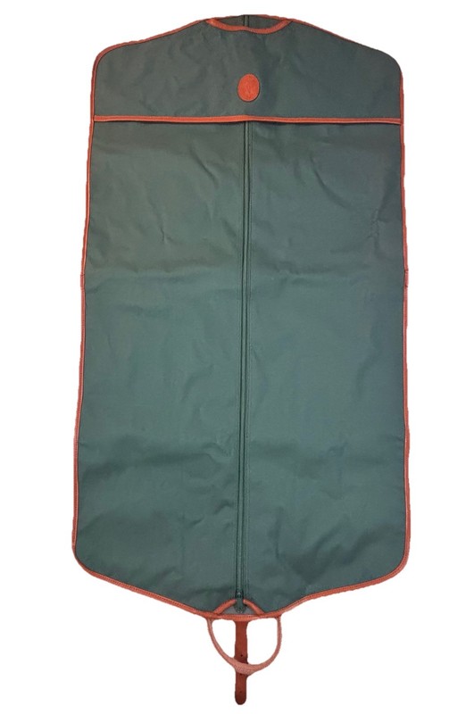 Vintage Polo Ralph Lauren 41 x 22 Green Canvas Leather Trim Garment Travel Bag