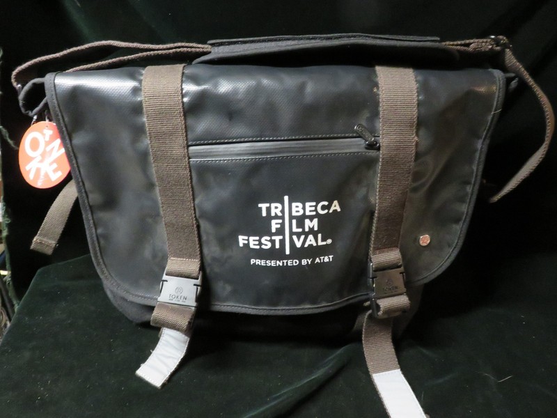 TOKEN Lorimer Vinyl Convertible Messenger Bag Black Tribeca Film Festival NwT!