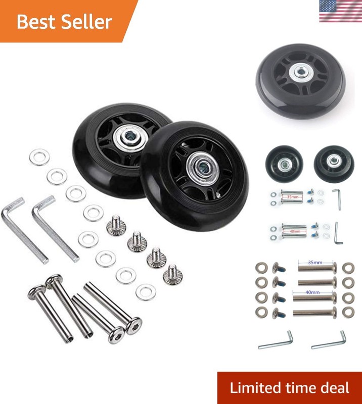 Compact Replacement Wheel Kit for Luggage & Skates – Includes Axles & Tools