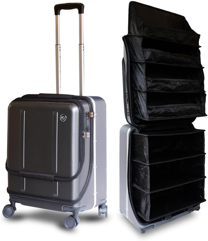 FLIP 47L Lightweight Polycarbonate Carry-On with Shelf & TSA Lock