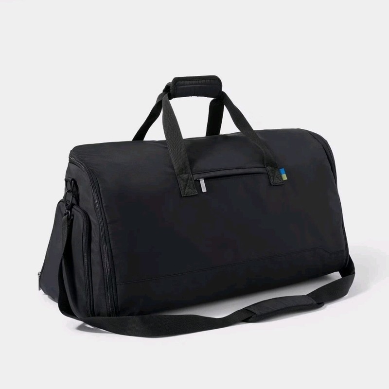 OPEN STORY Duffel Bag Black – 2 In 1 Garmet Bag Water Repellent NEW