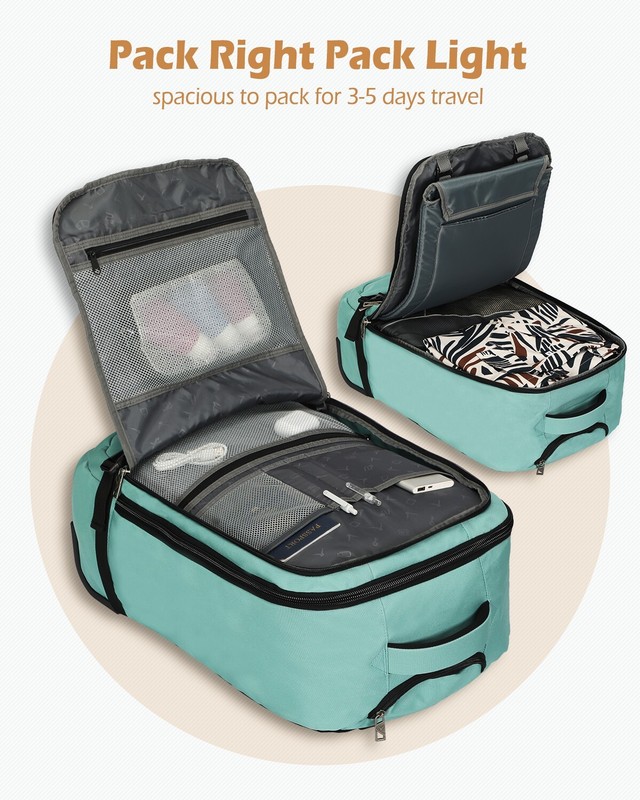 Hynes Eagle Convertible Rolling Backpack Travel 2-Wheels Carry-on Laptop Luggage gallery