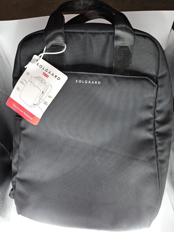 Solgaard Circular Work Black Laptop Tech Backpack Carry On – TED Edition