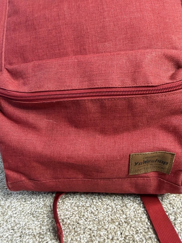 YoWeshop Red Canvas Backpack Daypack Water Bottle Pockets Travel Bag Unisex gallery