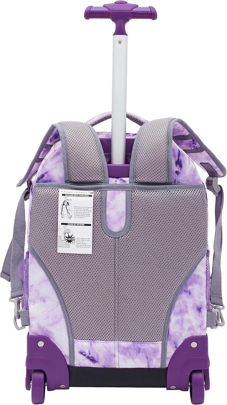 18" Rolling Backpack with Shoulder Straps, Purple Tye gallery