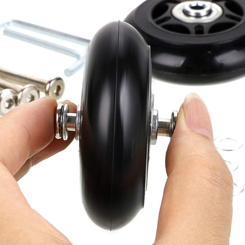 80mm Rubber Suitcase Wheels Set with Axles for Easy Installation and Repair gallery