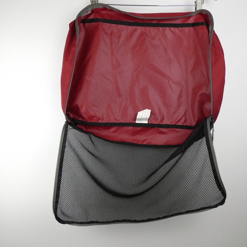 LL Bean Traveler Packing Cube Maroon Black Mesh Zippered Large Nylon Bag