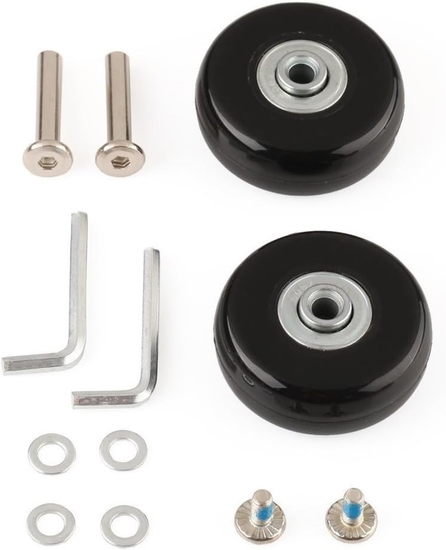 Durable Luggage Wheels Replacement Kit - Set of 2, 45mm for Easy Installation gallery