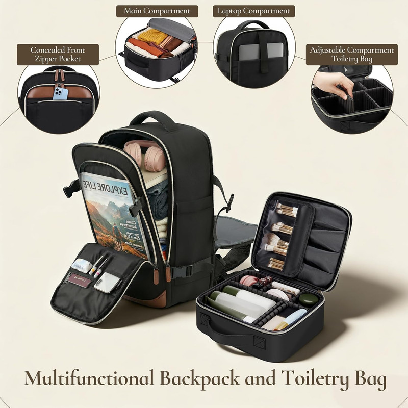 Expandable Luggage Set with Backpack - 21In Suitcase with TSA Lock & Spinner Whe gallery