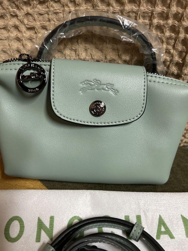 Longchamp shoulder bag mini size Leather Green New From Japan