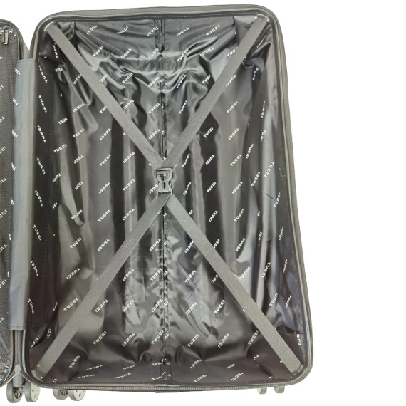 TUCCI Italy Baratro 3-Piece Hardside Luggage Set (Silver, 20", 24", 28") gallery