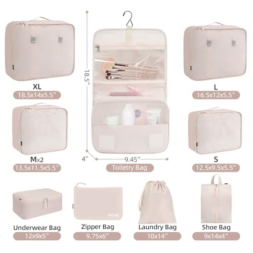 6 Set/8 Set/10 Set Packing Cubes Various Sizes Packing Cream 10 Set-full Mesh gallery