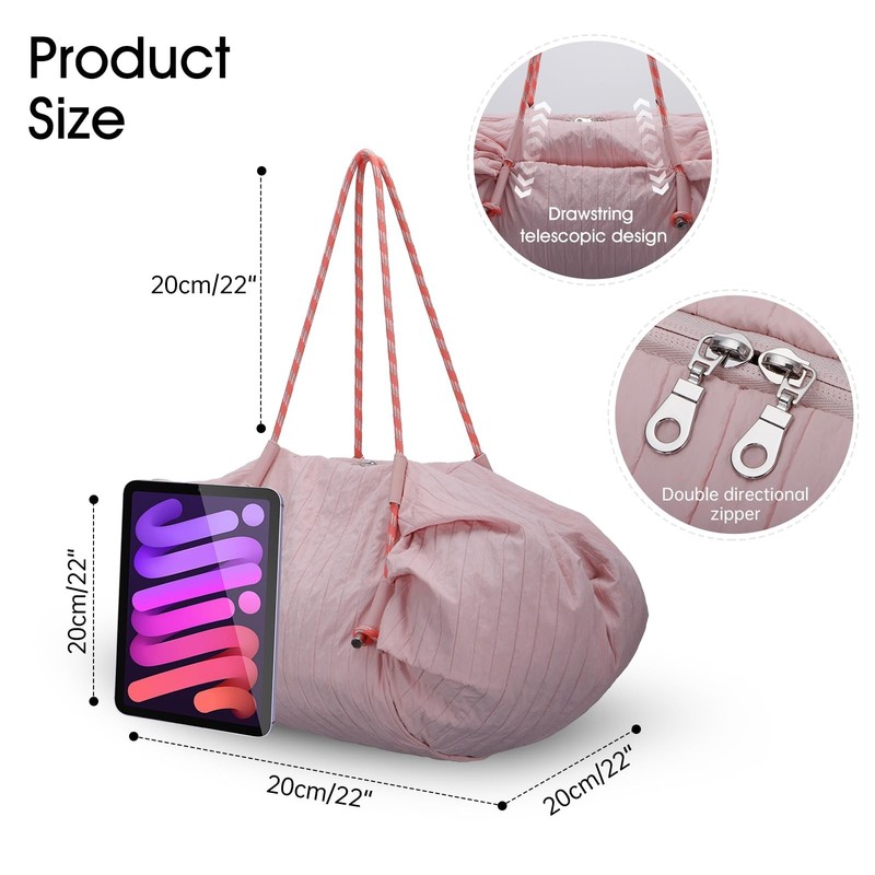 Large Puffy Weekender Bags for Women, Crossbody Shoulder Travel Duffel Bag, L... gallery