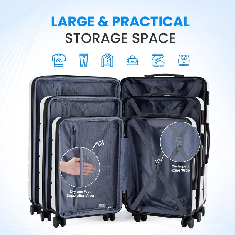 Simple Deluxe 20 Inch Hardside Carry On Luggage, Suitcase with Double Spinner Wh gallery