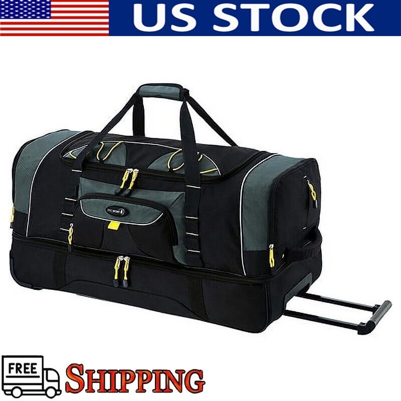 Rolling Duffel Storage W/ Telescopic Handle & In-line Blade Wheels 36" 2-Section