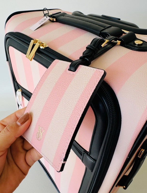 Victoria’s Secret Carry-on Luggage Suitcase, Makeup Pouch Case Travel Set Stripe gallery