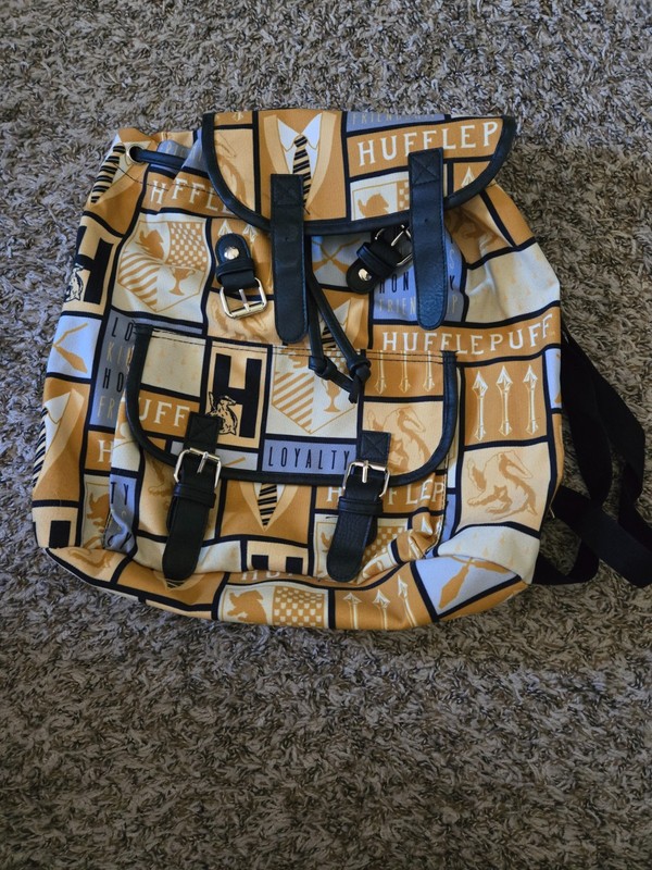 Harry potter hufflepuff canvas backpack