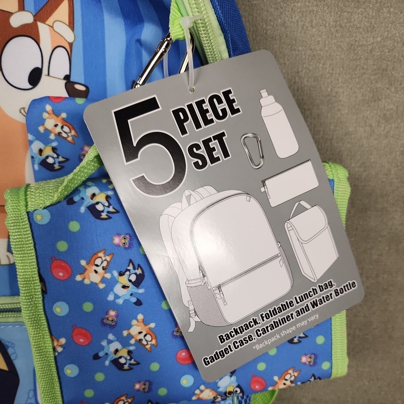 Bluey Kids 5 Piece Backpack Set Lunch Bag Water Bottle Accessory Innovations gallery