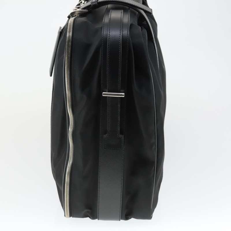 PRADA Suitcase Nylon Black Silver Auth 162425 gallery