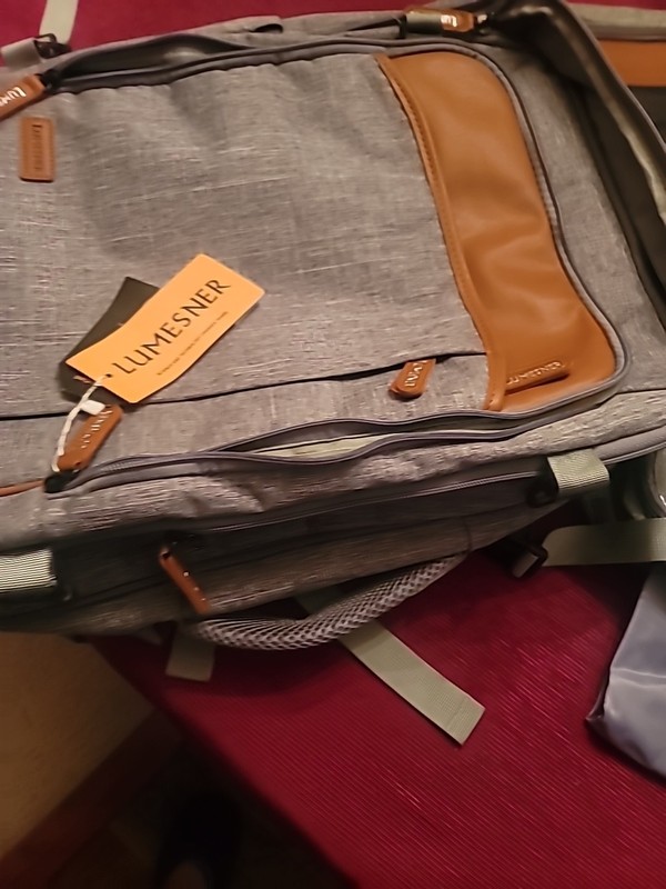 Lumesner NWT Travel Computer Backpack Bag Luggage Gray USB Hub gallery