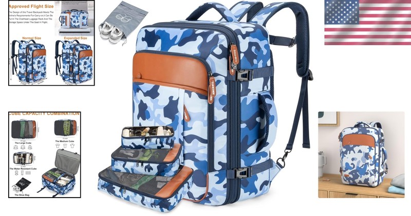 Extra Large Flight Approved Backpack, Camouflage Blue gallery
