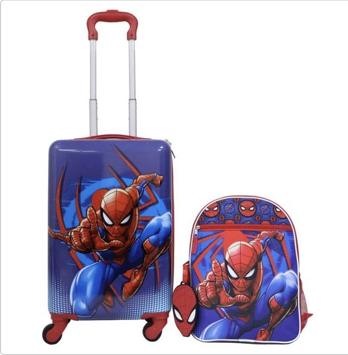 Marvel Spiderman Kid’s Licensed 2 Piece Luggage Set Item 1872161 New In Seal Box gallery