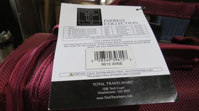 TOTAL TRAVELWARE Everest Expandable Softside Spinner, 15" Wine gallery