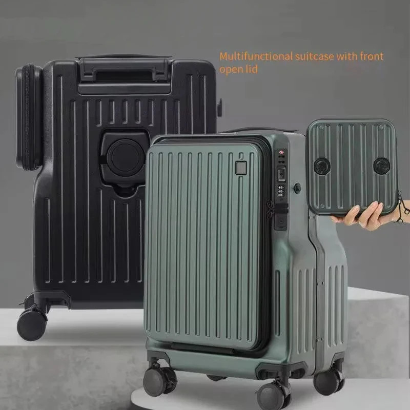 Multifunctional Carry on Suitcase Front Opening Laptop Boarding Case USB Chargin gallery