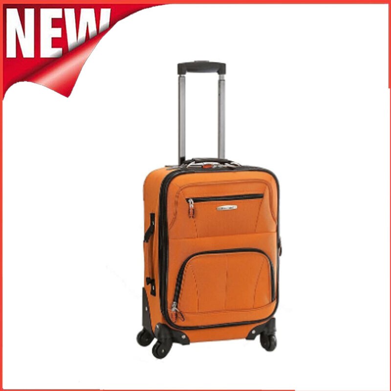 Portable Carry-On 19-Inch Softside Spinner Wheel Luggage for Travel Orange US