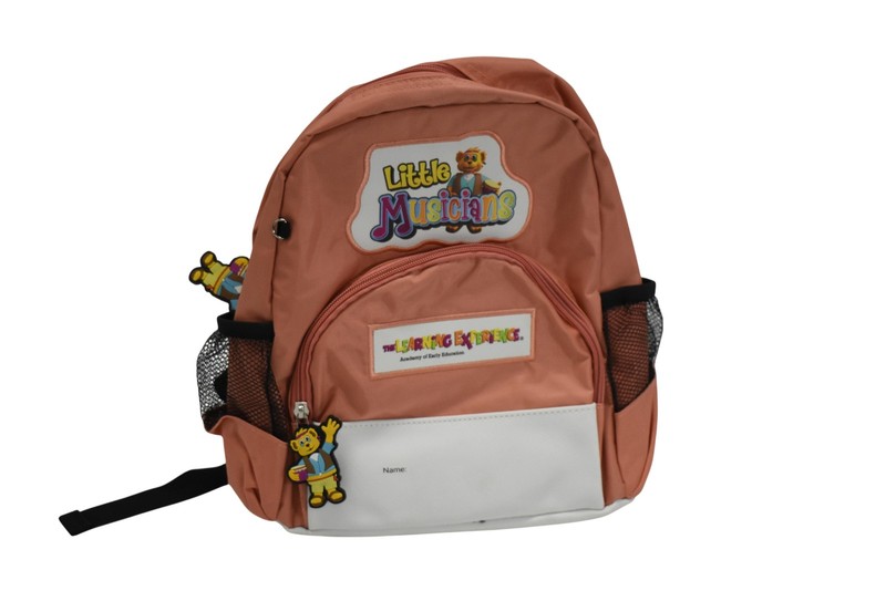 The Learning Experience Little Musicians Kids Backpack Peach w/ Instruments TLE