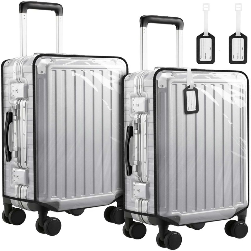 WSSROGY 2 Pack 20 Inch Clear PVC Suitcase Luggage Cover 20 inches,