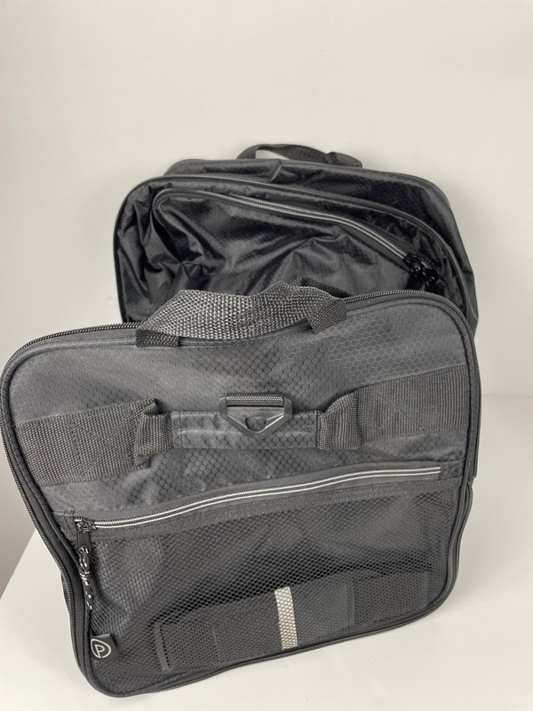 Foldable Collapsible Rolling Duffle Bag Black 2 Wheels Shoulder Strap 29x13x13" gallery