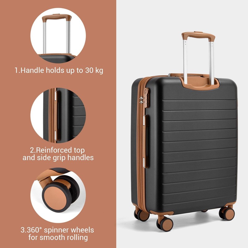 24 Inch Check In Suitcase Expandable Luggage, Business Travel Suitcase for 5-... gallery