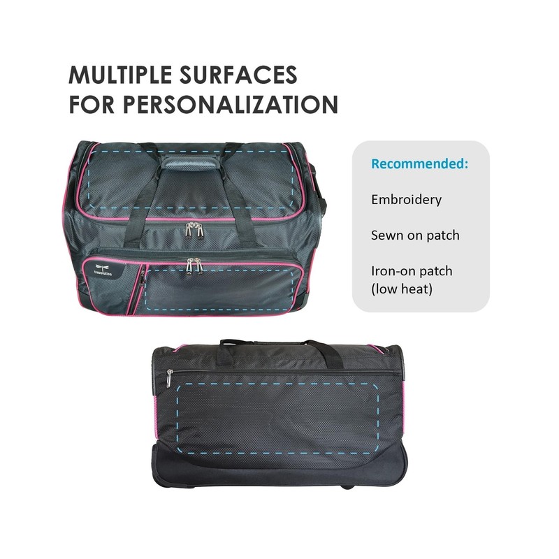Travolution 24 Inch Garment Rack Duffel with Wheels, Black/Pink Pink 24" gallery