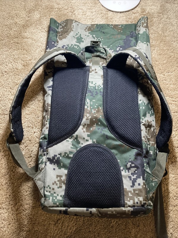 Green Pixel Camo Backpack, Go Commando Padded On Back School Bag Hiking Camping gallery