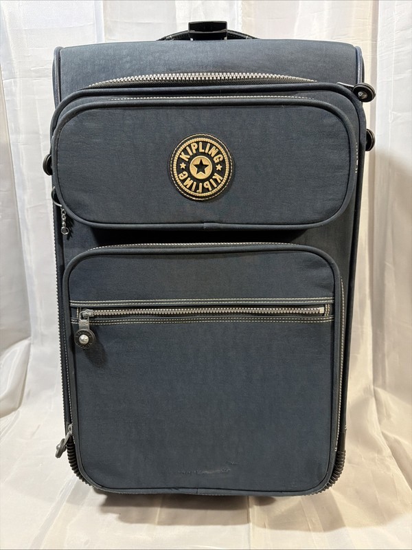 Kipling 23″ Carry On Wheeled Luggage Rolling Carry-On Bag Blue Travel Suitcase
