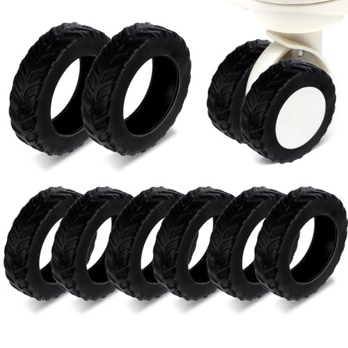 Ymapinc 8Pcs Luggage Wheel Covers Protector, Anti Slip Suitcase Wheel for black