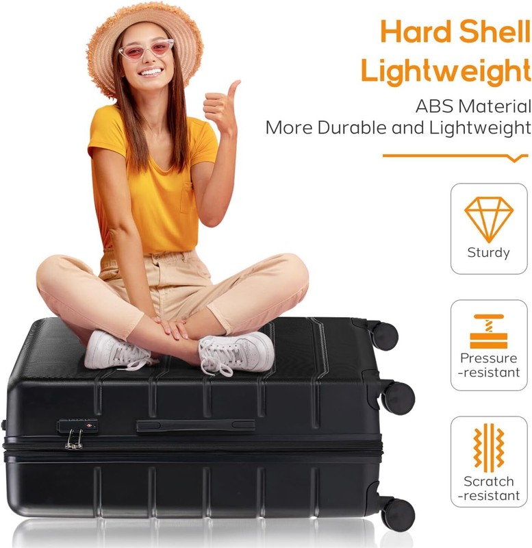 TSA Lock Suitcase Hard Shell Rolling Expandable Lightweight Carry-On Luggage gallery