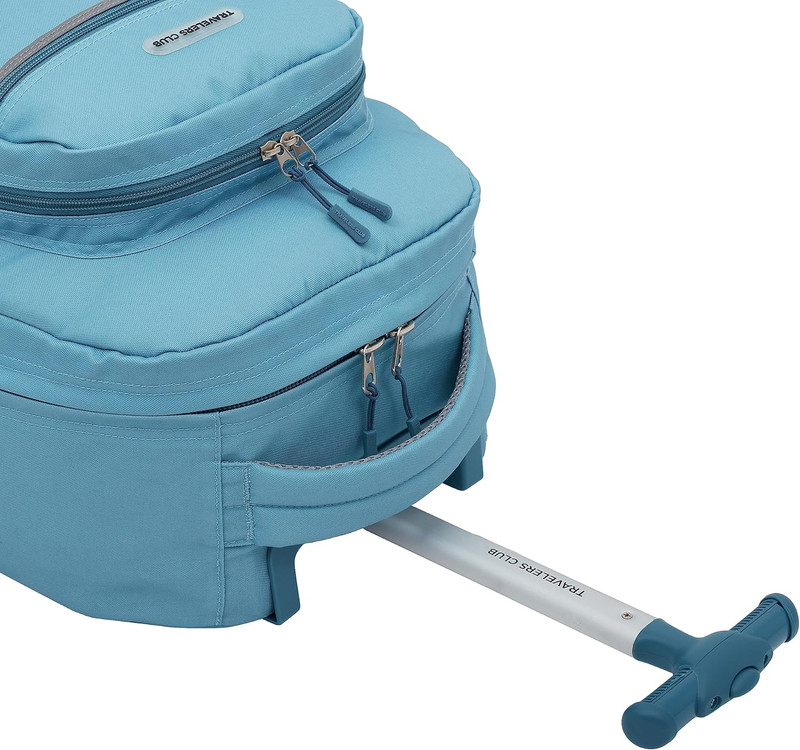 18" Rolling Backpack with Shoulder Straps, Aqua gallery