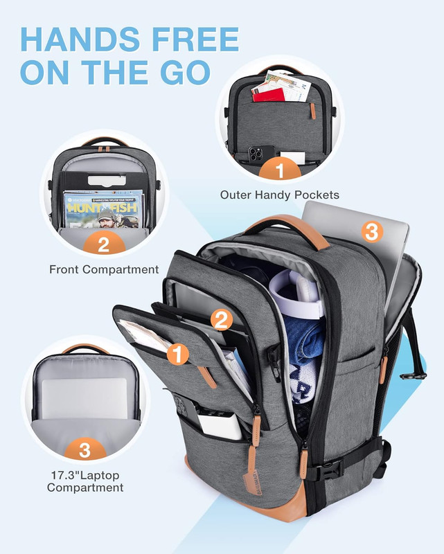 37L Compression Travel Backpack, Expandable Carry on Backpack with Packing Cubes gallery