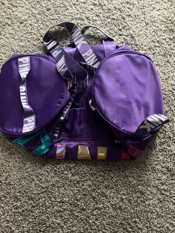 PINK Purple Logo Duffel/Weekender Accessory Bag with Double Handles