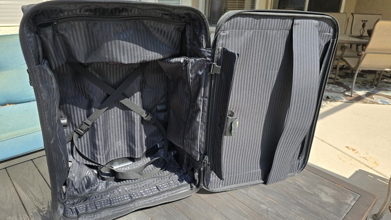 TUMI 2-Wheel Large Black Multi Pocket Suitcase Luggage 24in x 18in x 12in Canvas gallery