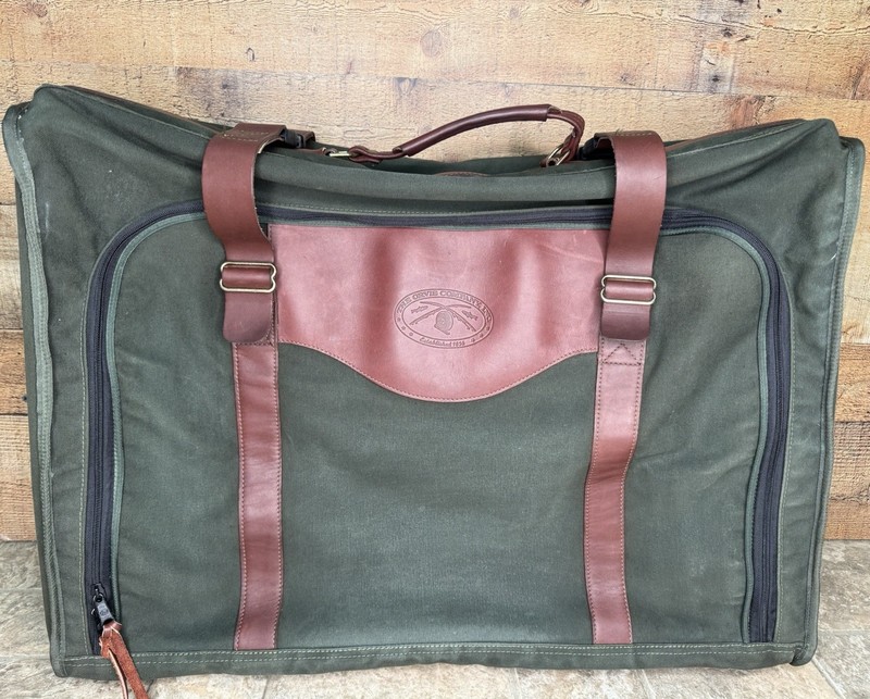 Orvis Battenkill Suitcase Large Hunter Green Canvas Leather Vintage USA