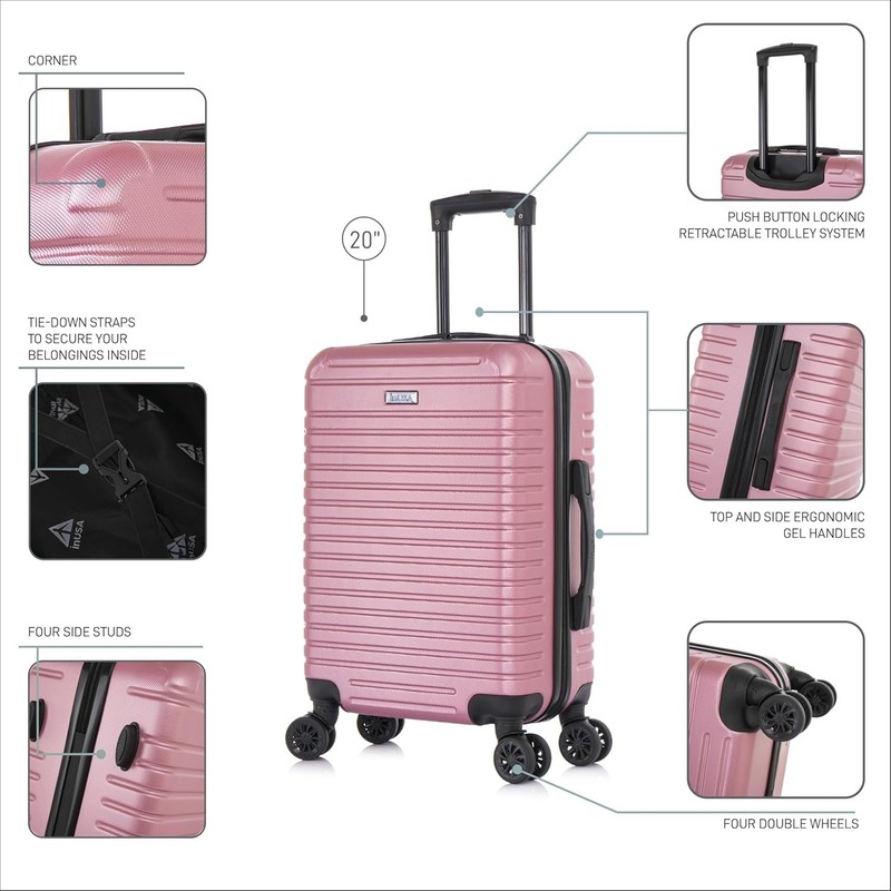 Stylish 20-Inch Hardside Suitcase with 4 Spinner Wheels & Water-Resistant Shell gallery
