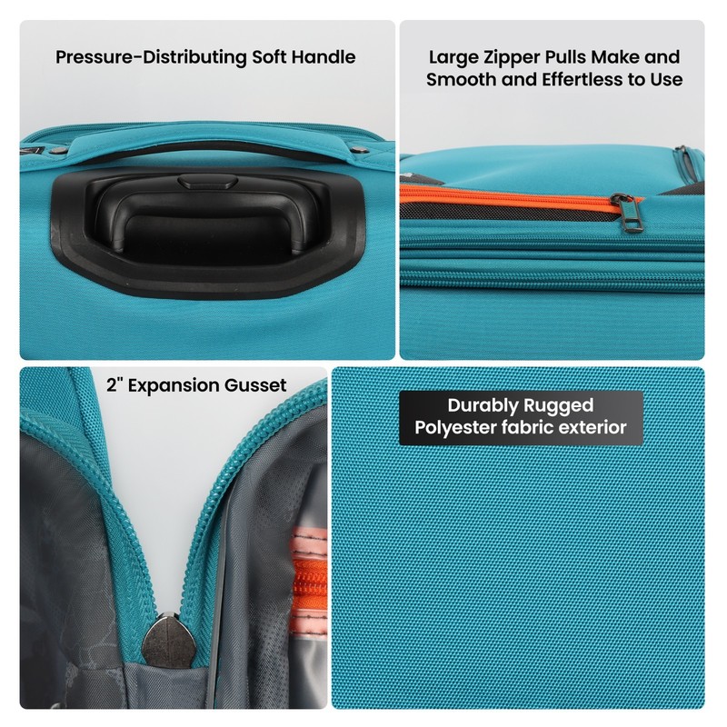 Expandable Luggage Durable Softside Suitcase W/ TSA Lock 22"/28"/32" gallery