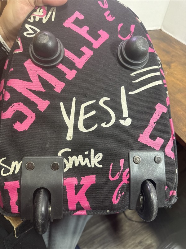 Victoria's Secret Pink Rolling Luggage Suitcase I ❤️ Pink Duffle Bag 21”x12” gallery