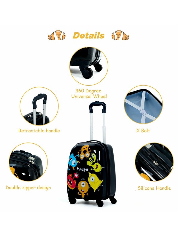 2PC Kids Luggage Set Backpack & Rolling Suitcase for School Travel ABS gallery