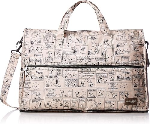 Peanuts Snoopy HAPITAS Comic Travel Duffle Carry on Baggage Bag Beige NEW Japan